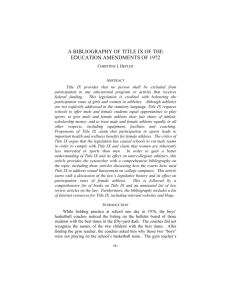 a bibliography of title ix of the education amendments of 1972