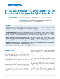 Prophylactic Tramadol versus Dexmedetomidine for Prevention of