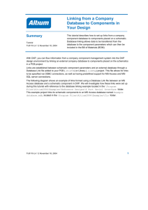 TU0119 Linking from a Company Database to Components i.