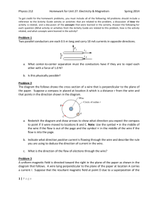 Physics 212 Homework for Unit 27: Electricity & Magnetism Spring