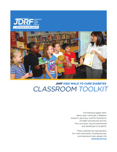 JDRF KiDs WalK to CuRe Diabetes | Classroom ToolkiT