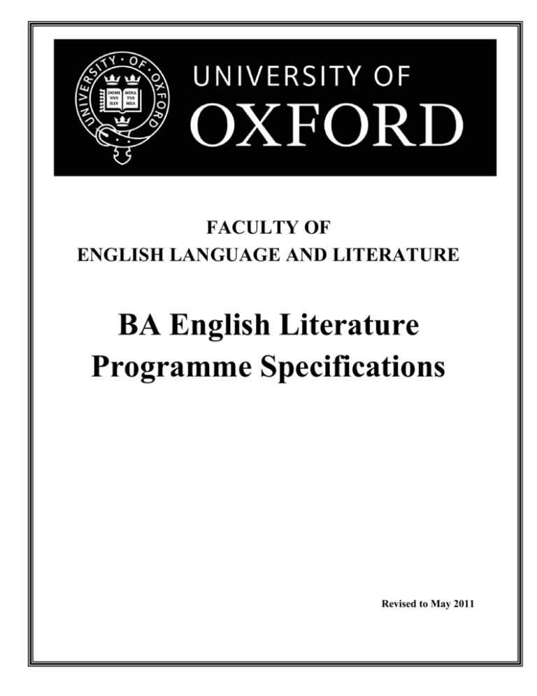 Programme Specifications - Faculty Of English Language And