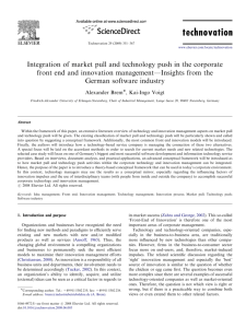 Integration of market pull and technology push in the - OI-net