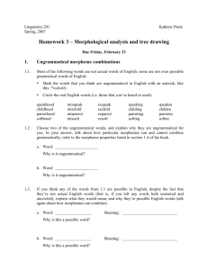 Homework 3 – Morphological analysis and tree drawing