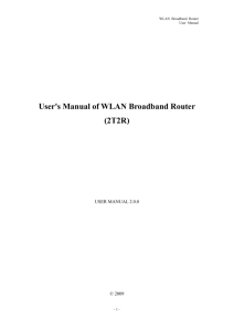 User's Manual of WLAN Broadband Router (2T2R)