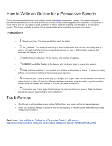 How to Write an Outline for a Persuasive Speech