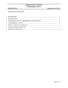 TABLE OF CONTENTS - Barrie Public Library