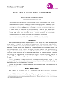 Shared Value in Practice: TOMS Business Model