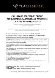can i claim gst credits on the accountancy, taxation