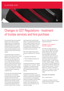 Changes to GST Regulations - treatment of trustee