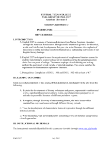 CENTRAL TEXAS COLLEGE SYLLABUS FOR ENGL 2327