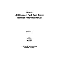 AU9321 USB Compact Flash Card Reader Technical