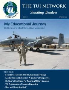 THE TUI NETWORK My Educational Journey