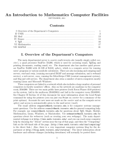 An Introduction to Mathematics Computer Facilities