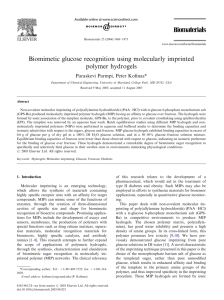 Biomimetic glucose recognition using molecularly imprinted polymer