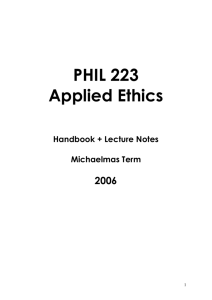 PHIL 223 Applied Ethics