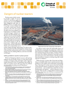 Dangers of nuclear reactors