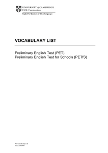 vocabulary list - Cambridge English