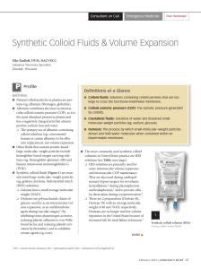 Synthetic Colloid Fluids & Volume Expansion