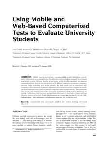 Using mobile and web-based computerized tests to evaluate