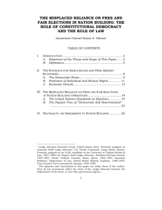 the misplaced reliance on free and fair elections in nation building