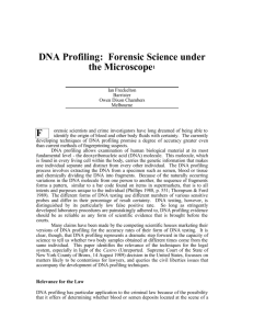 DNA profiling : forensic science under the microsope