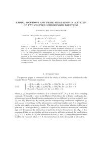 RADIAL SOLUTIONS AND PHASE SEPARATION IN A SYSTEM OF