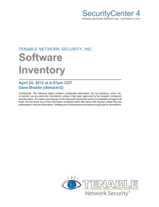 Software Inventory - Tenable Network Security