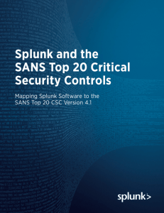 Splunk and the SANS Top 20 Critical Security Controls