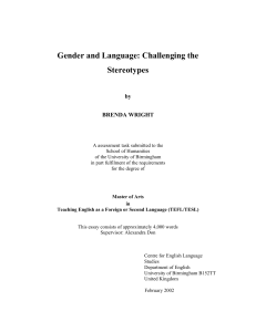 Gender and Language: Challenging the Stereotypes