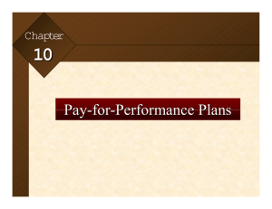 Chapter 10 -- Pay for performance plans