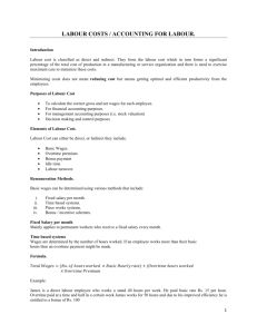 labour costs / accounting for labour.