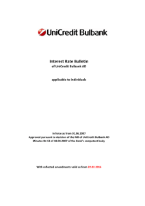 Interest Rate Bulletin