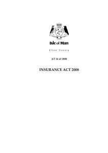 Insurance Act 2008 - Isle of Man Legislation