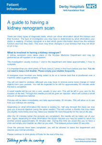 Guide to having a Kidney Renogram Scan