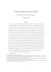 Product durability and trade volatility∗