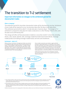 The transition to T+2 settlement