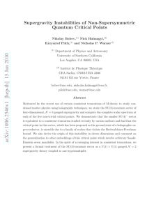 Supergravity Instabilities of Non-Supersymmetric Quantum Critical