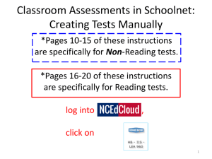 Making Classroom Assessments in Schoolnet