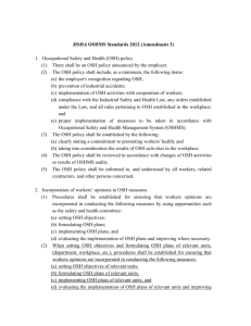 JISHA OSHMS Standards 2012 (Amendment 3) 1. Occupational