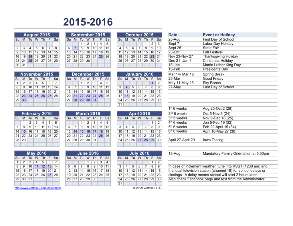 October Calendar Template 2015