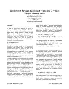 Relationship Between Test Effectiveness and Coverage