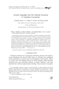 Income Inequality and the Informal Economy in Transition Economies