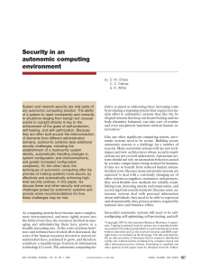 Security in an autonomic computing environment