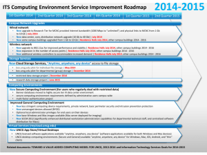 ITS Computing Environment Service Improvement Roadmap, 2014