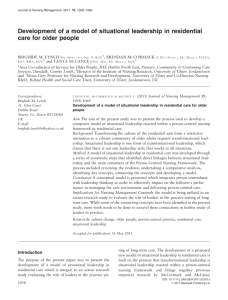 Development of a model of situational leadership in residential care