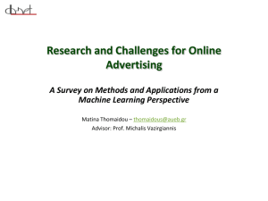 Research and Challenges for Online Advertising - DB-Net