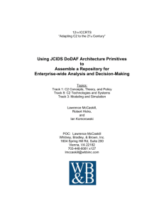 Using JCIDS DoDAF Architecture Primitives to Assemble a