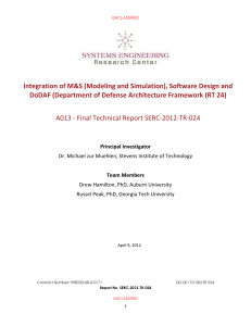 Integration of M&S (Modeling and Simulation), Software Design and