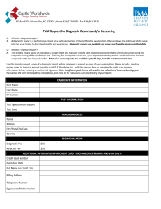 PMA Request for Diagnostic Reports and/or Re